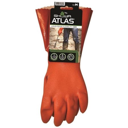SHOWA ATLAS Glove Pvc W/Elastic Cuff Med 600M-08.RT